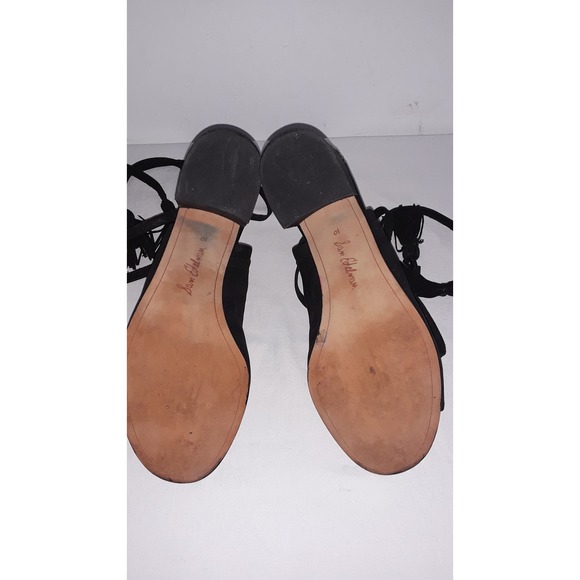 Sam Edelman Sz 10M SAMPSON Black Suede Strappy Ankle Mules EUC - Picture 8 of 8